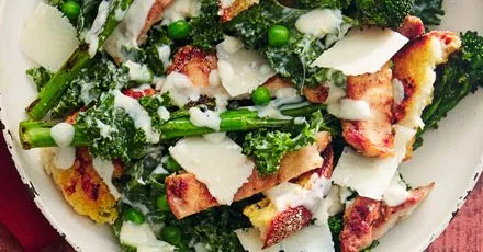 Grilled Chicken and Kale Caesar Salad