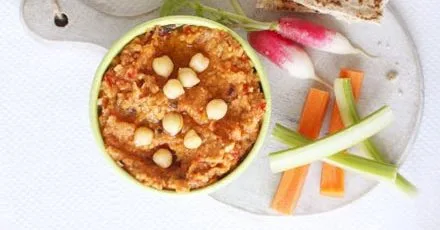 Chargrilled veg hummus with dippers
