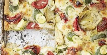 Vegetarian deep-dish pizza