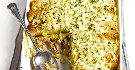 Cheat’s tuna & sweetcorn pancakes