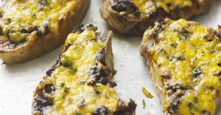Cheese & onion pork chops