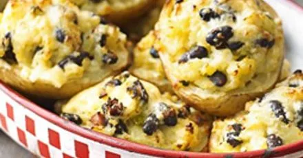 Cheesy bean potatoes