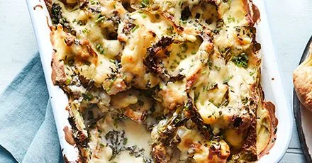 Запіканка з сиром і зеленими овочами