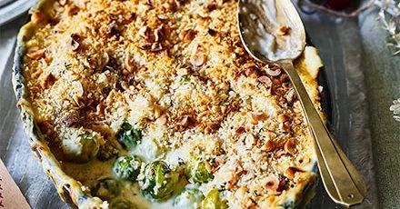 Cheesy sprout gratin