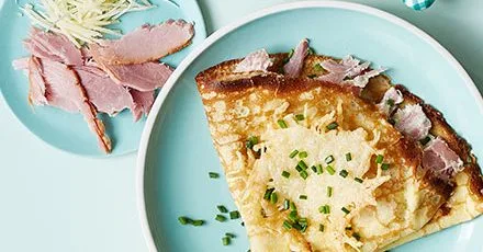 Cheesy stuffed pancakes