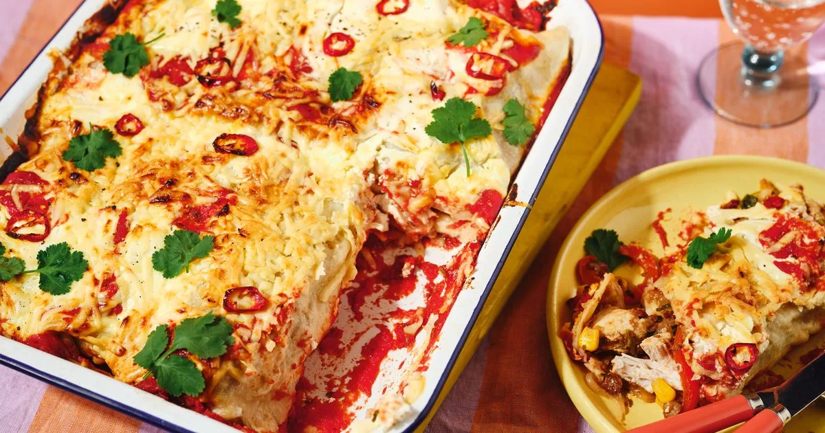 Chicken and Bean Enchiladas