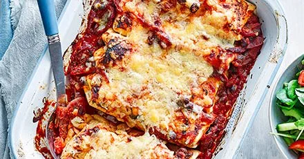 Chicken and bean enchiladas