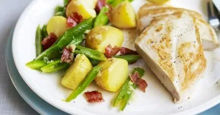 Chicken with crispy Parma ham