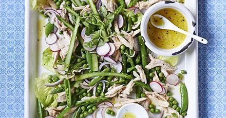 Chicken garden salad with elderflower dressing