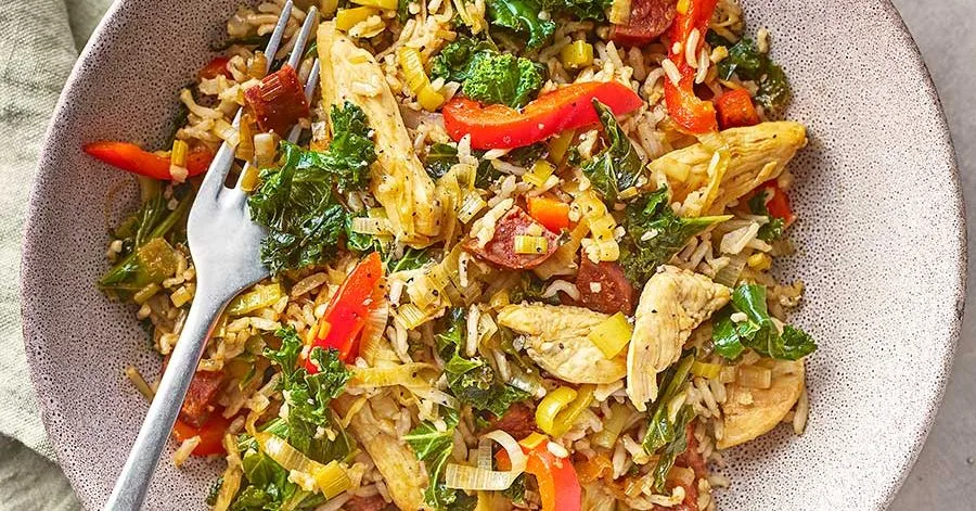 Chicken, Leek and Brown Rice Stir-fry