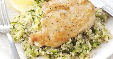 Chicken with lemon & courgette couscous