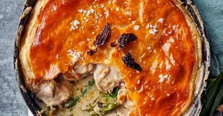 Chicken, Morels and Asparagus One-Pan Pie