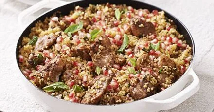 Chicken & pomegranate bulgur pilaf
