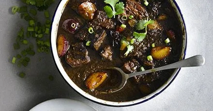 Chinese braised pork with plums