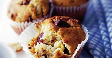 Choc-cherry muffins