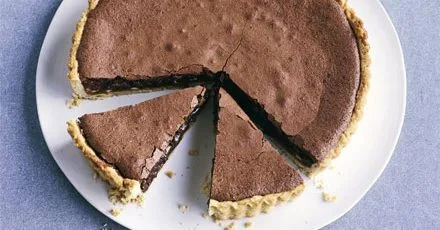 Chocolate, hazelnut & salted caramel tart