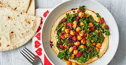 Chorizo hummus bowl