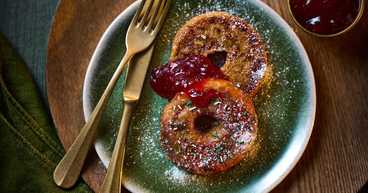 Christmas French toast with donuts
