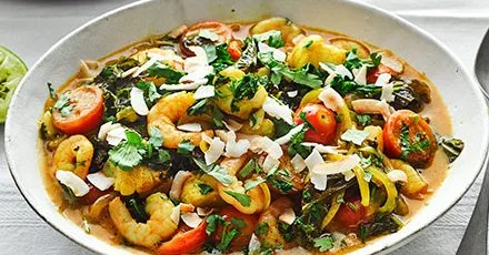 Coconut and kale fish curry