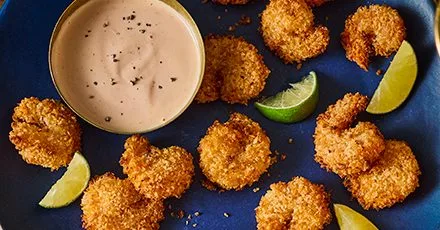 Coconut King Prawns with Chilli-Mango Mayo
