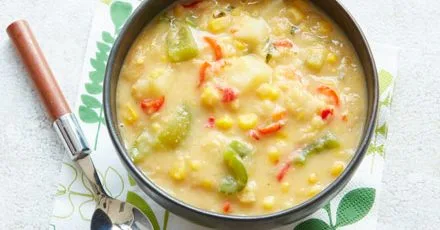 Кукурудзяний суп з колотим горохом