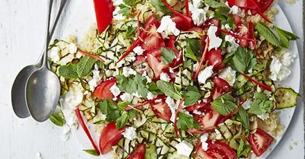 Courgette & couscous salad with tahini dressing