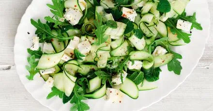 Courgette, feta & mint salad