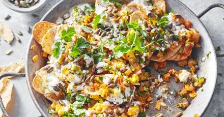 Zucchini, jalapeno and feta nachos