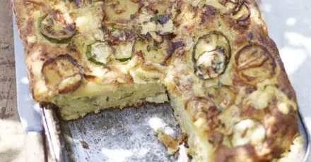 Courgette, potato & cheddar bread