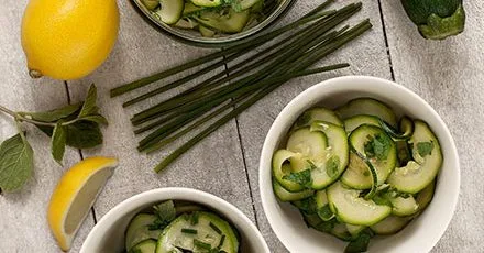 Courgette ribbon salad