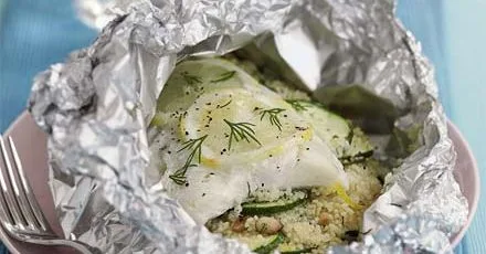 Кускус з рибою у пакеті