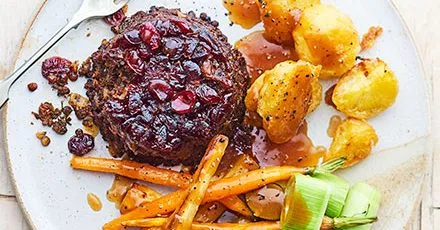 Cranberry & lentil bake
