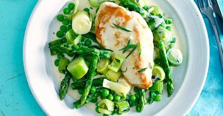 Creamy Chicken and Asparagus Braise