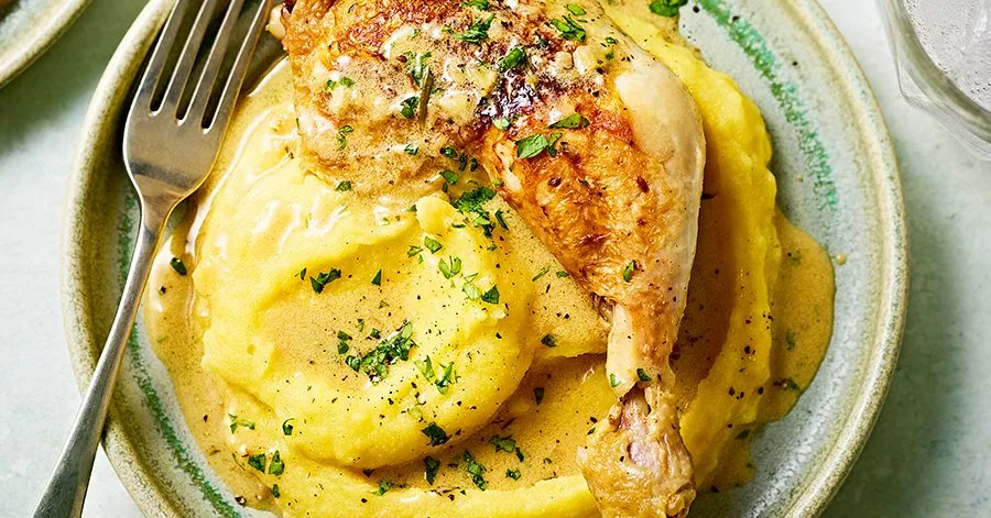 Creamy Garlic Chicken and Polenta