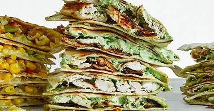 Creamy garlic chicken quesadilla