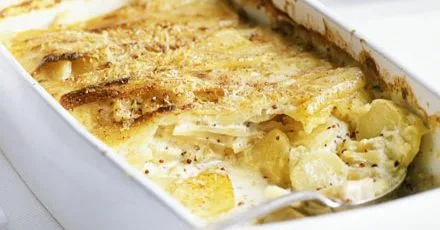 Creamy parsnip & mustard gratin