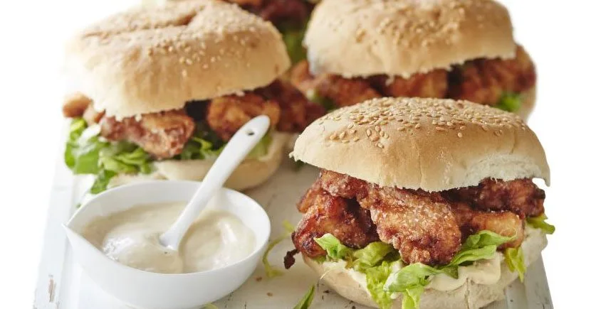 Crispy Japanese-style chicken burgers