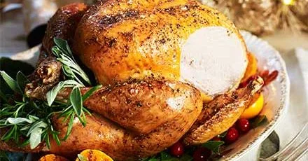 Roast turkey with lemon and garlic