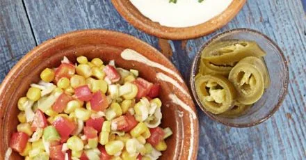 Crunchy corn & pepper salsa