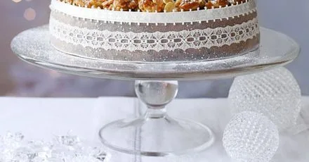 Crunchy nut cake decoration