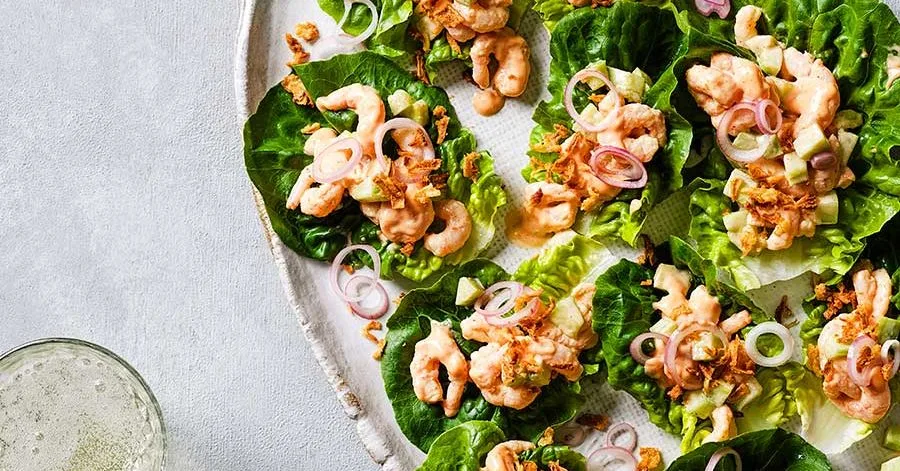Cucumber Cups with Prawn Cocktail