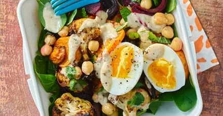 Cumin‑roasted vegetables with tahini sauce