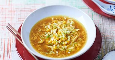 Chicken corn soup with curry