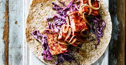 Curried tofu wraps