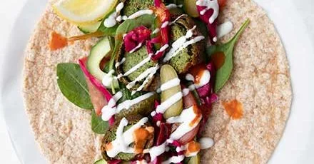 Deli‑style stuffed falafel wrap