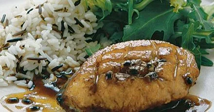 Качка з соусом з маракуї та апельсина
