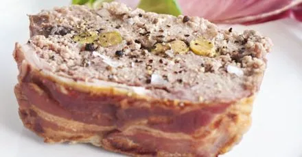Duck & pork terrine with cranberries & pistachios