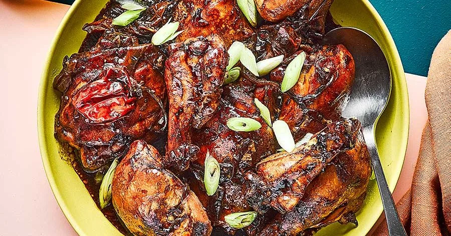 Easy oven-cooked Jamaican brown stew chicken