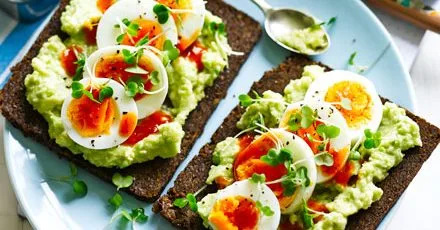Egg & avocado open sandwich