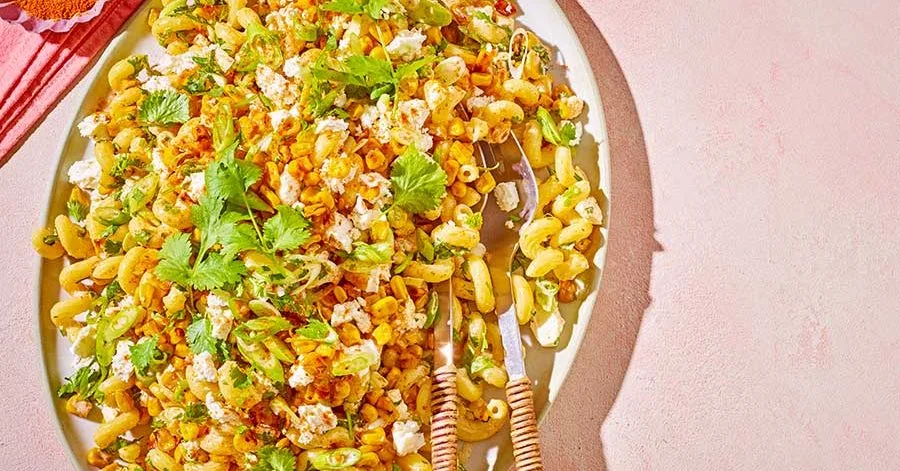 Elote‑style pasta salad